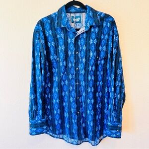 Vintage Wrangler Western Aztec Pearl Snap Shirt Large